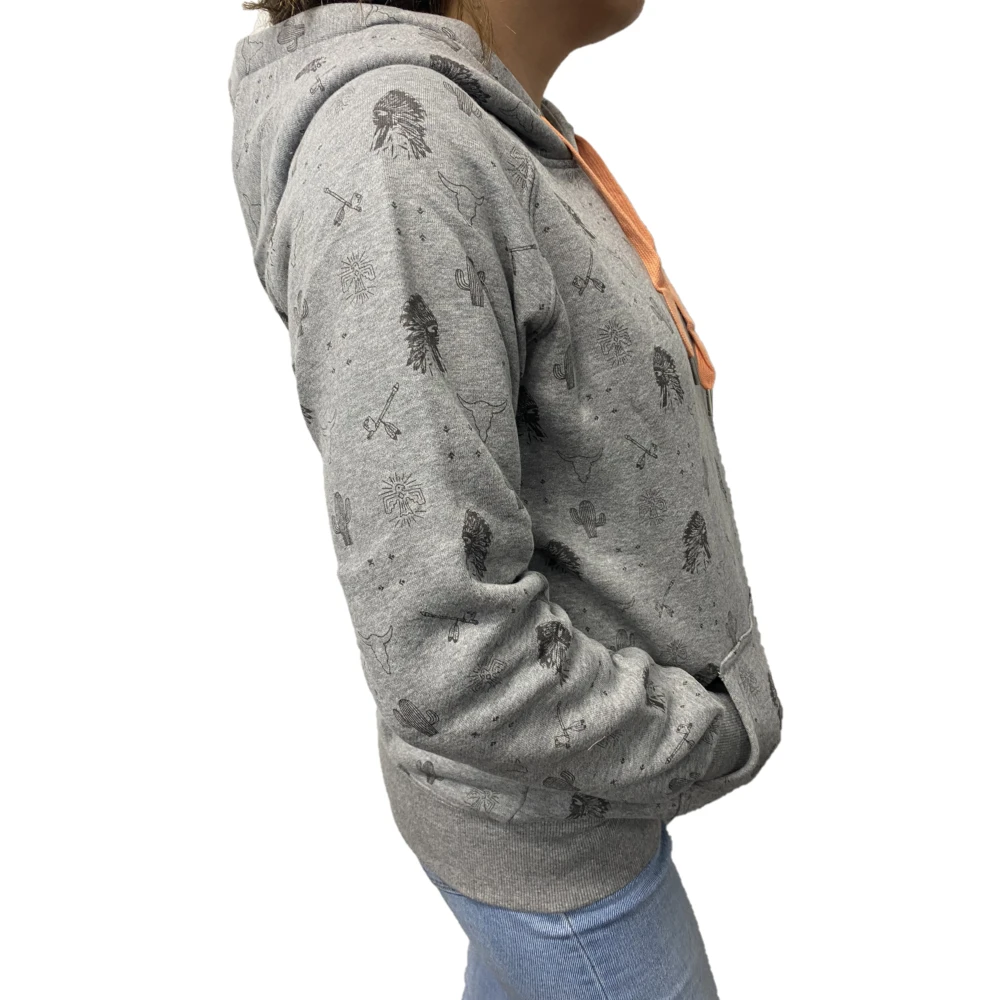 Hooey® Ladies Plains Southwestern Patterned Grey Hoodie HH1198GY 2 Hooey® Ladies Plains Southwestern Patterned Grey Hoodie HH1198GY - Image 2