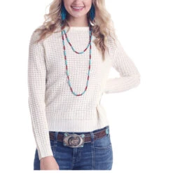 Panhandle Red Label Ladies Long Sleeve Cable Knit Sweater J8-6836-10