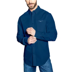 Kimes Ranch® Men's KR Team Navy Button Down Dress Shirt KR-NAVY