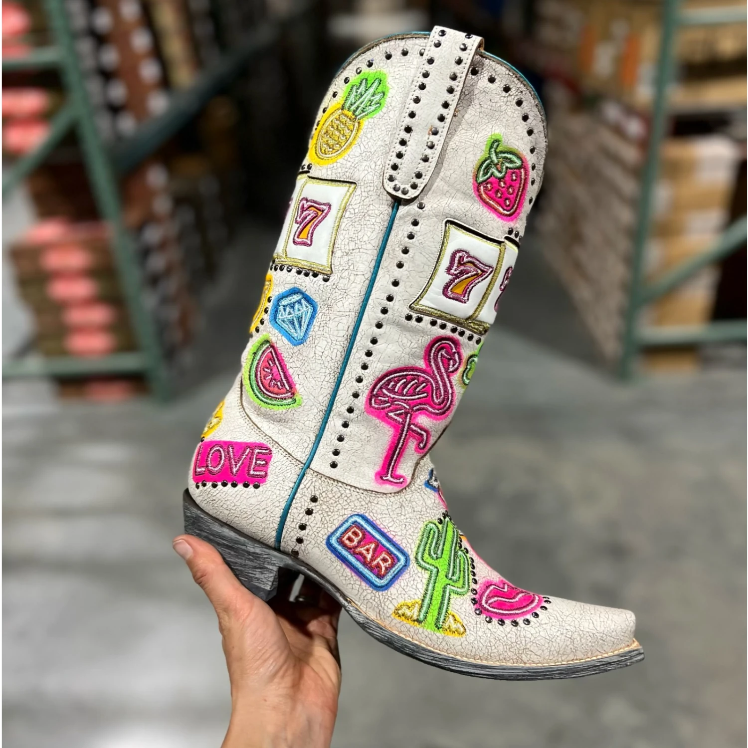 Old Gringo® Ladies 13"Jackpot Distressed Taupe Boots 6 Old Gringo® Ladies 13"Jackpot Distressed Taupe Boots - Image 6