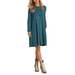 Panhandle Ladies Swing Long Sleeve Peacock Dress L8D1902-84