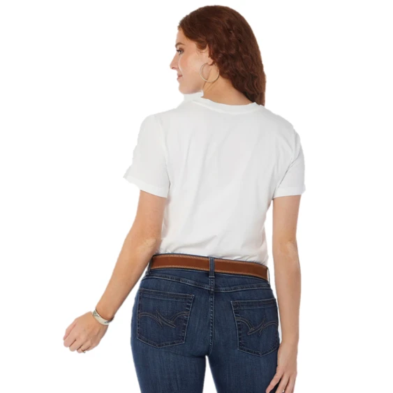 Wrangler® Ladies Western Fashion Bright White T-shirt LWK004W 2 Wrangler® Ladies Western Fashion Bright White T-shirt LWK004W - Image 2