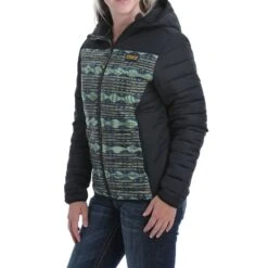 Cinch LadiesPuffer Black Aztec Hooded Jacket MAJ9852001 -Ariat Style MAJ9852001 2