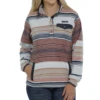 Cinch® Ladies Light Bue Striped Fleece Pullover MAK9819004
