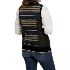 Cinch® Ladies Striped Black Reversible Vest MAV9887001 -Ariat Style MAV9887001f