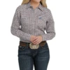 Cinch® Ladies Square Pattern Red & Blue Button Down Shirt MSW9201029