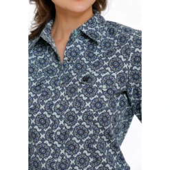 Cinch® Ladies Geometric Dark Blue Snap Down Shirt MSW9201037 -Ariat Style MSW9201037 2