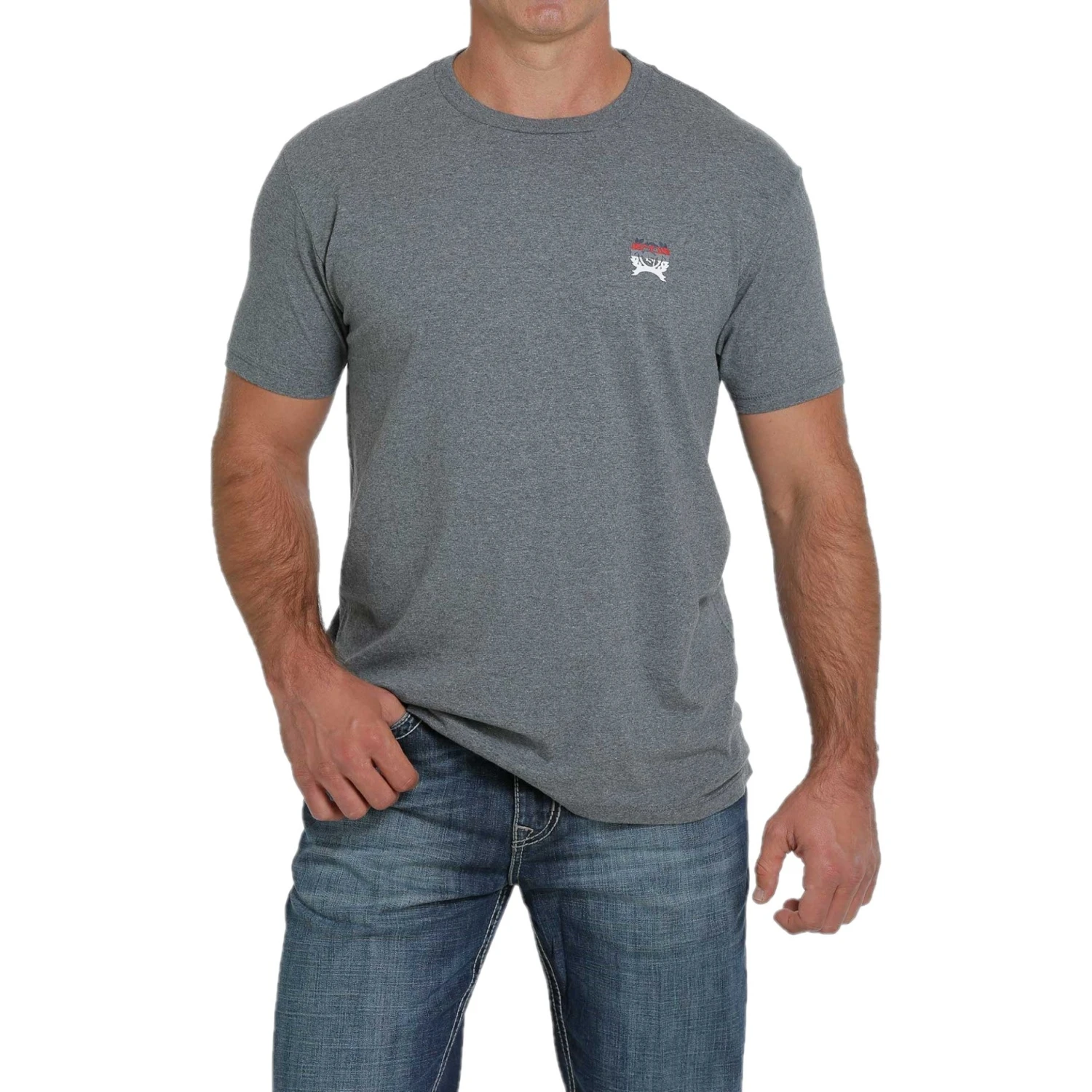 Cinch Men's Denim Logo Heather Grey T-Shirt MTT1690458 1 Cinch Men's Denim Logo Heather Grey T-Shirt MTT1690458