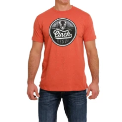 Cinch® Men's Heather Orange Graphic T-Shirt MTT1690544