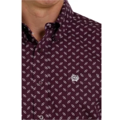 Cinch® Men's Geo Print Purple & White Button Down Shirt MTW1105351 5 Cinch® Men's Geo Print Purple & White Button Down Shirt MTW1105351 -Ariat Style MTW1105351 2