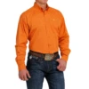 Cinch® Men's Zig Zag Print Orange Button Down Shirt MTW1105475