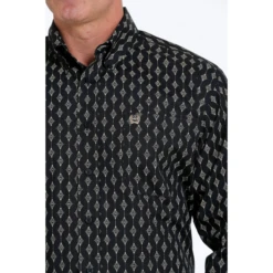 Cinch® Men's Diamond Print Black Button Down Shirt MTW1105531 -Ariat Style MTW1105531 2
