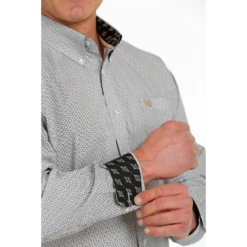 Cinch® Men's Geometric Print Grey Button Down Shirt MTW1105534 -Ariat Style MTW1105534 2