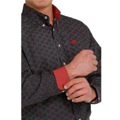 Cinch® Men's Black Geometric Printed Button Down Shirt MTW1105550 -Ariat Style MTW1105550 2