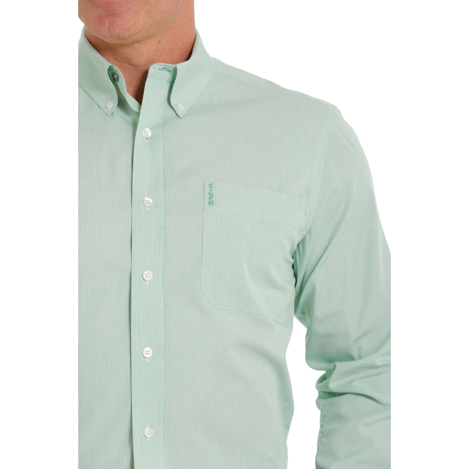 Cinch® Men's Striped Green Button Down Shirt MTW1347071 3 Cinch® Men's Striped Green Button Down Shirt MTW1347071 - Image 3