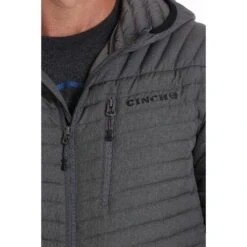 Cinch Men's Mid-Weight Heather Grey Down Hooded Jacket MWJ1507001 -Ariat Style MWJ1507001 4