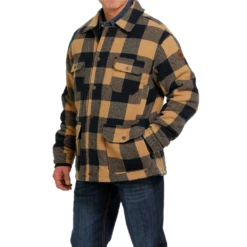 Cinch® Men's Brown Plaid Patterned Frontier Coat MWJ1572002 -Ariat Style MWJ1572002 2