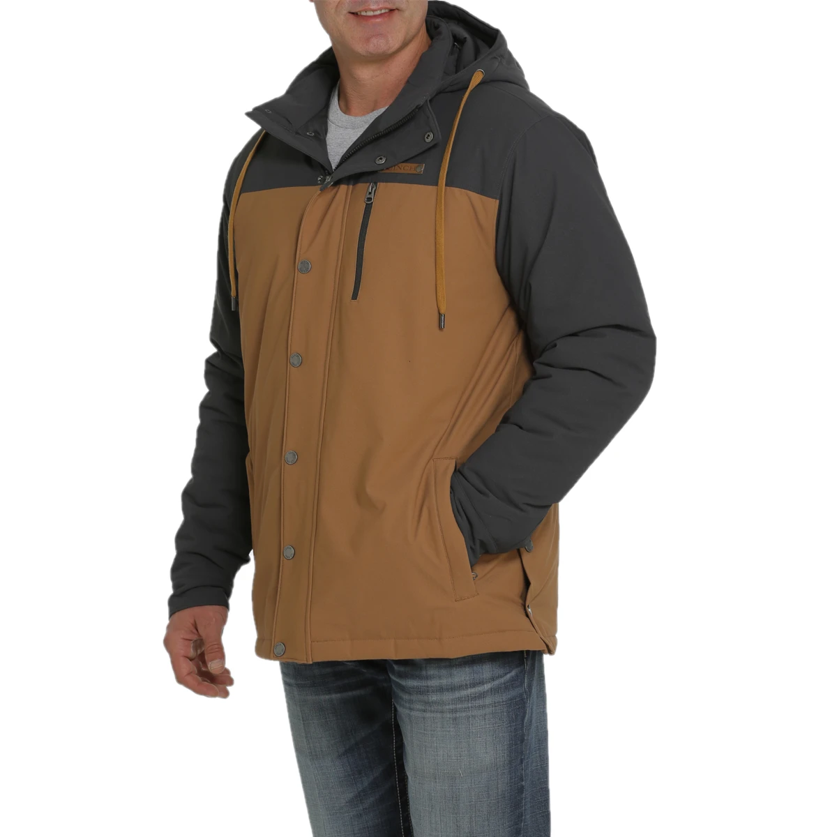 Cinch® Men's Brown Lined Color Block Ski Coat MWJ1574001 2 Cinch® Men's Brown Lined Color Block Ski Coat MWJ1574001 - Image 2