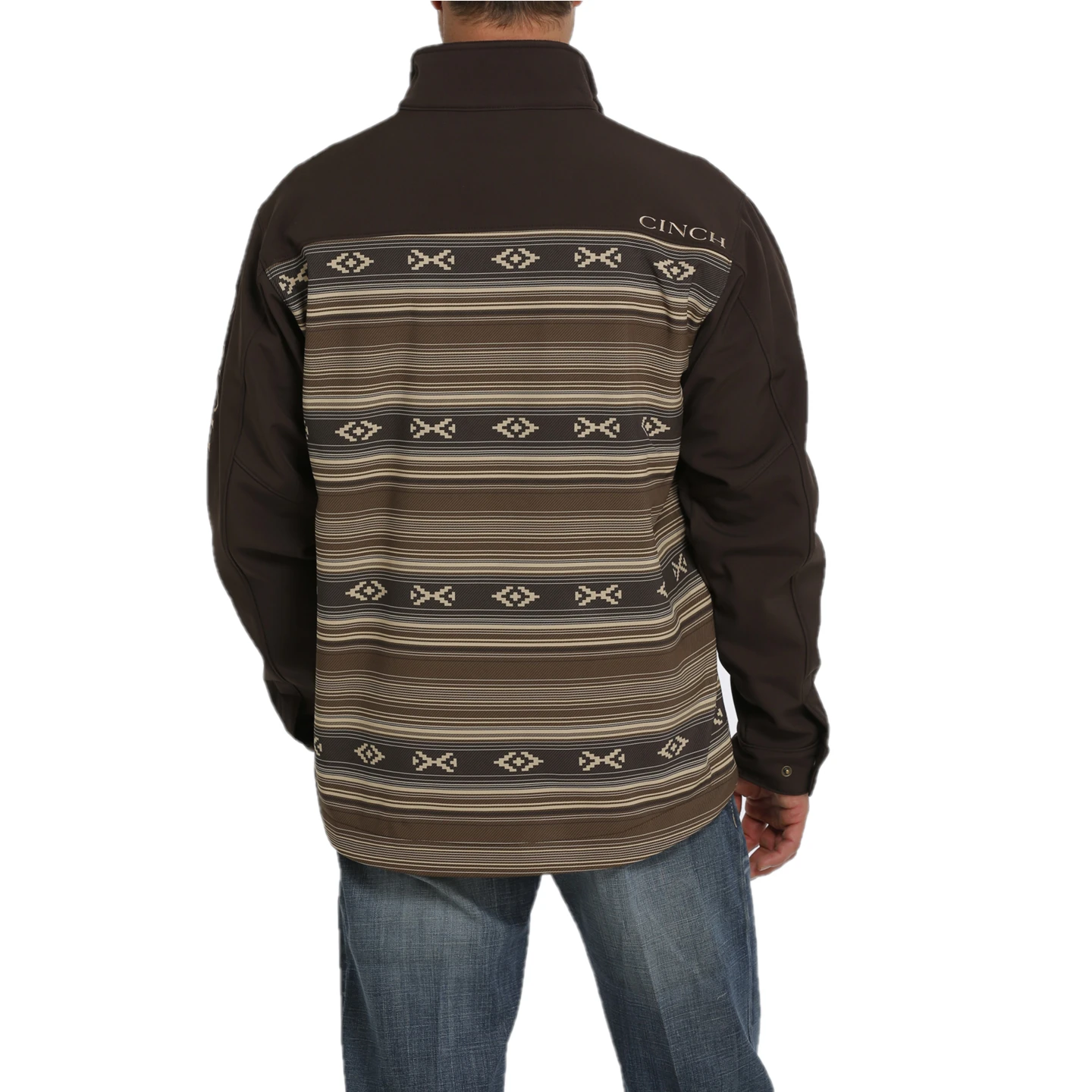 Cinch® Men's Aztec Printed Brown Bonded Softshell Jacket MWJ1583002 3 Cinch® Men's Aztec Printed Brown Bonded Softshell Jacket MWJ1583002 - Image 3