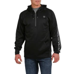 Cinch® Men's Black Pullover Half Zip Hoodie MWK1240003 -Ariat Style MWK1240003a