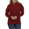 Cinch Ladies Heather Red 1/4 Zip Pullover MAK7897001