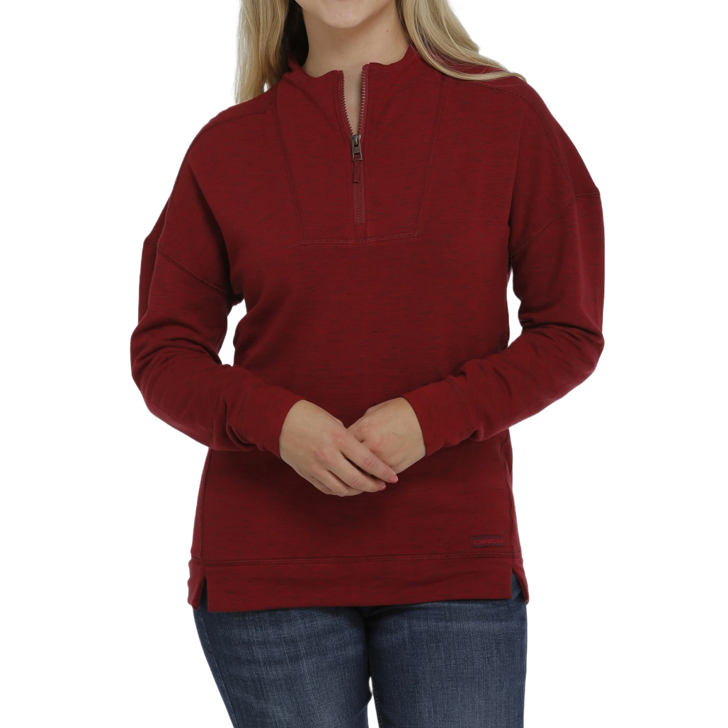 Cinch Ladies Heather Red 1/4 Zip Pullover MAK7897001 1 Cinch Ladies Heather Red 1/4 Zip Pullover MAK7897001