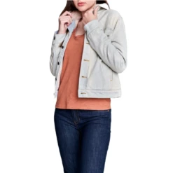 Kimes Ranch Ladies Winslow Stripe Destroyed Wash Denim Jacket WIN-DW