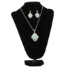 Blazin Roxx Ladies Turquoise & Silver Pendant Jewelry Set 3052236