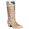 Corral Boots Corral® Ladies White Glitter Inlay & Bull Skull Embroidery Boots A4408