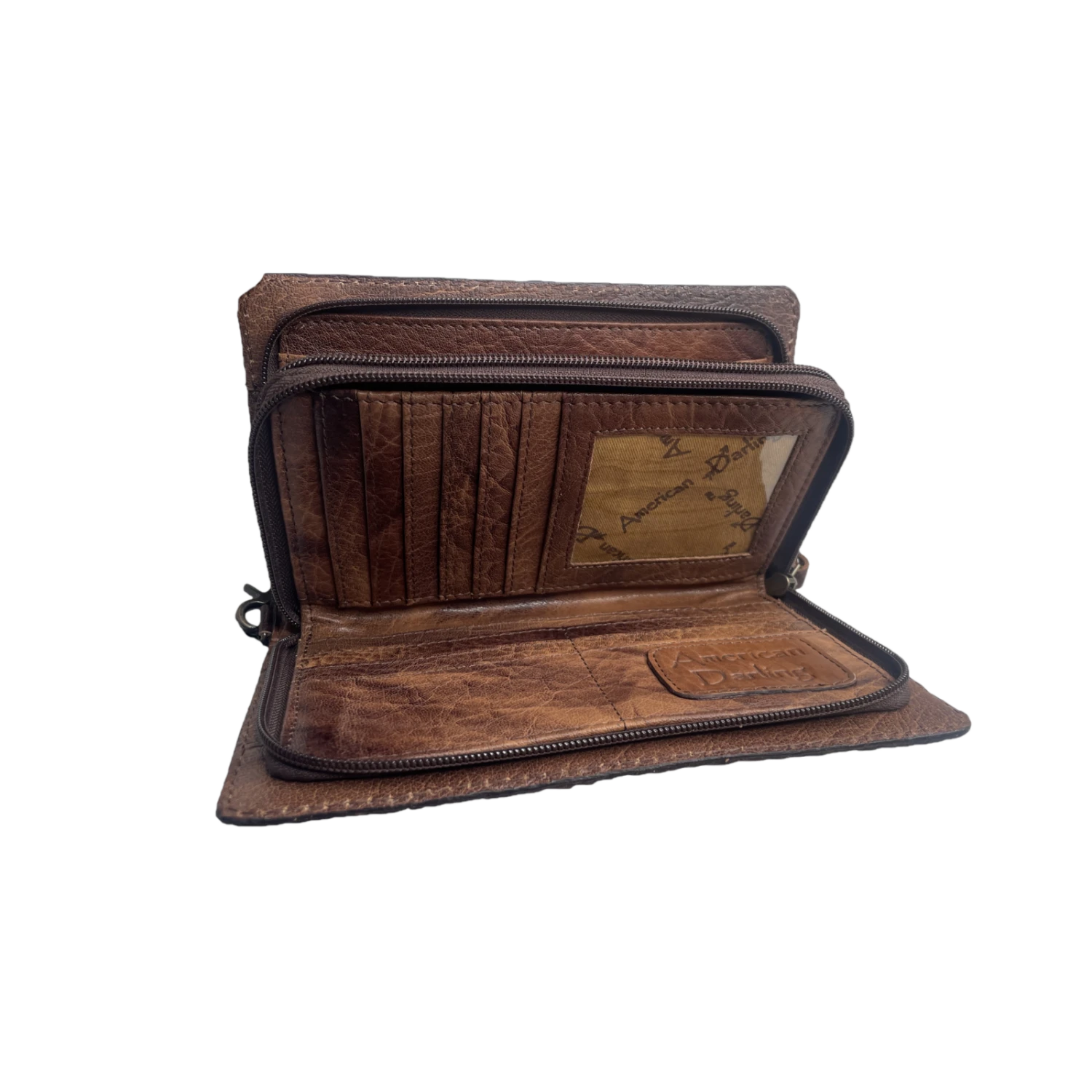 American Darling® Organiser Full Croc Brown Leather Bag ADBG485AU 2 American Darling® Organiser Full Croc Brown Leather Bag ADBG485AU - Image 2