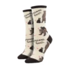 SockSmith Ladies Mama Bear Ivory Heather Crew Socks WNC2380-HIV