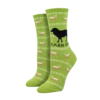 SockSmith Ladies Farm Girl Green Crew Socks WNC2974-GEE