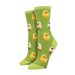 SockSmith Ladies Peep This Green Crew Socks WNC2979-GEE