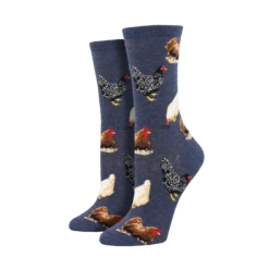 SockSmith Ladies Hen House Denim Crew Socks WNC774-DEN