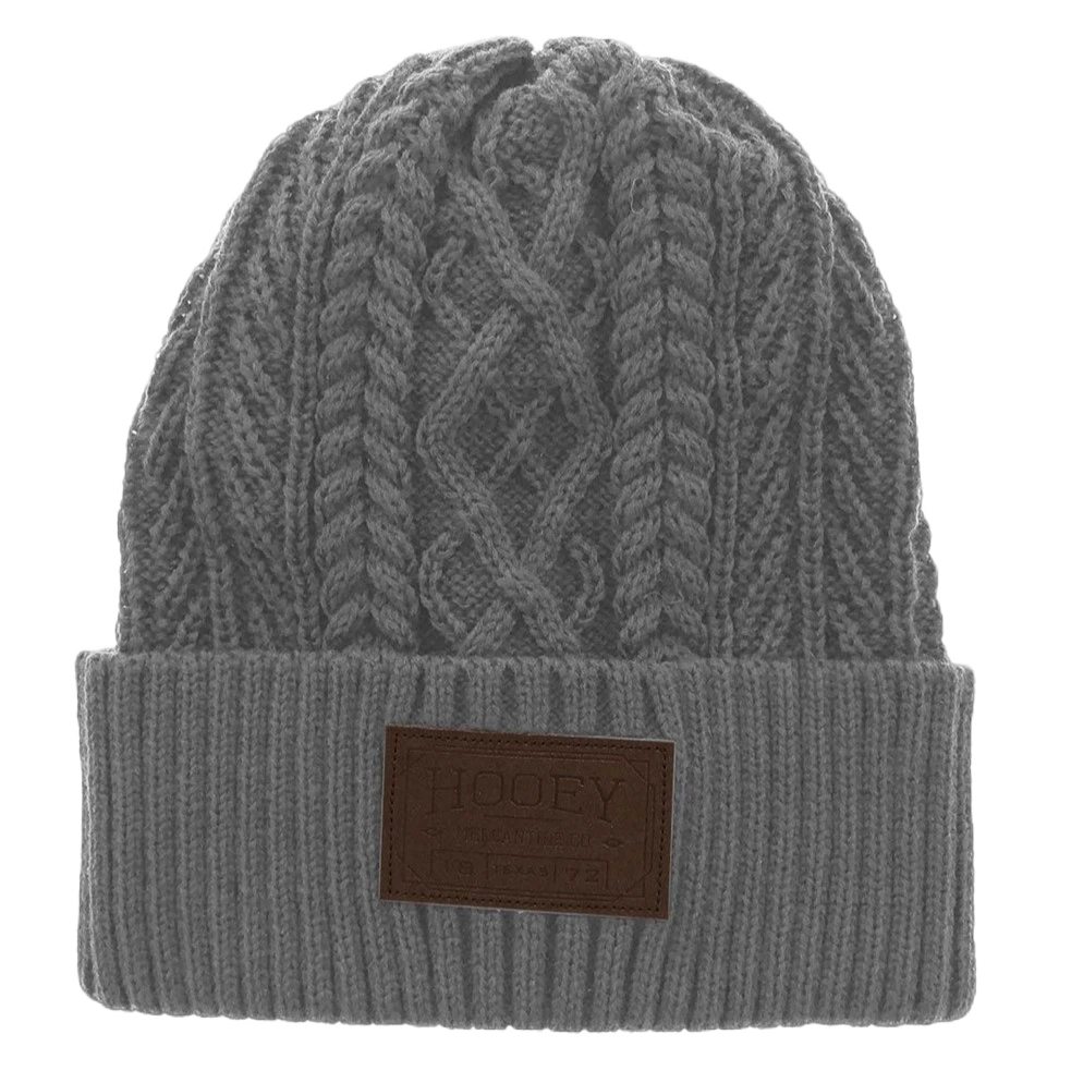 Hooey Ladies Knitted Grey Beanie 2052GY 1 Hooey Ladies Knitted Grey Beanie 2052GY