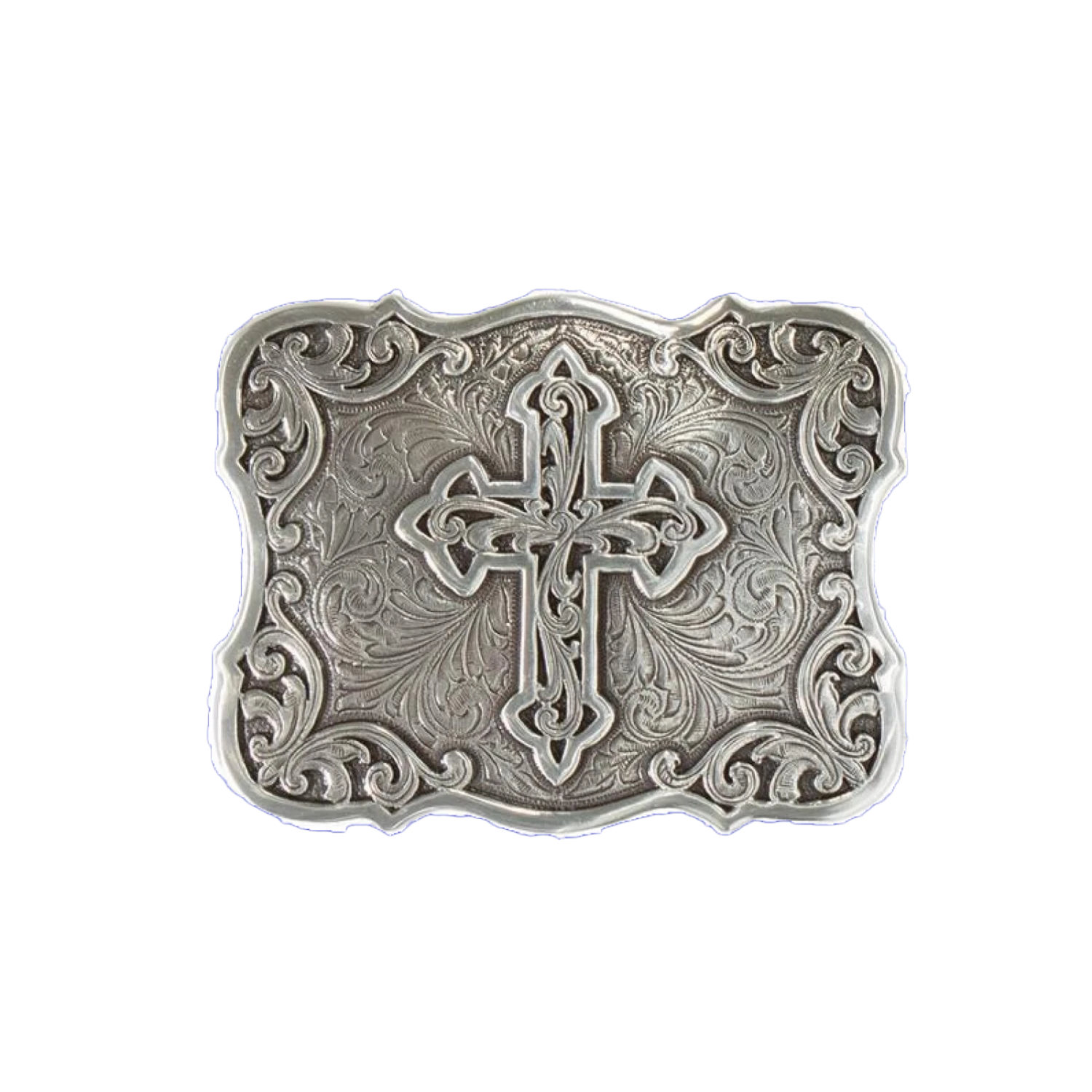 Blazin Roxx® Ladies Cross Filigree Square Silver Belt Buckle 37907 1 Blazin Roxx® Ladies Cross Filigree Square Silver Belt Buckle 37907