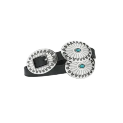 Brighton Ladies Blackbird Concho Black & Silver Belt B60453