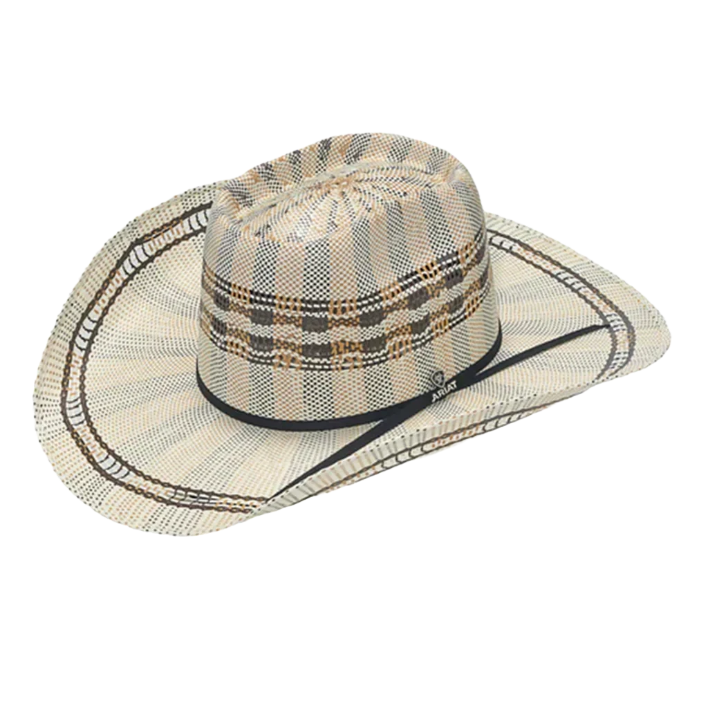 Ariat Men's Brick Top Two Toned Creamed Star Western Hat A73264 1 Ariat Men's Brick Top Two Toned Creamed Star Western Hat A73264