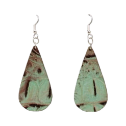 Blazin Roxx Ladies Turquoise Croc Print Earrings 30955