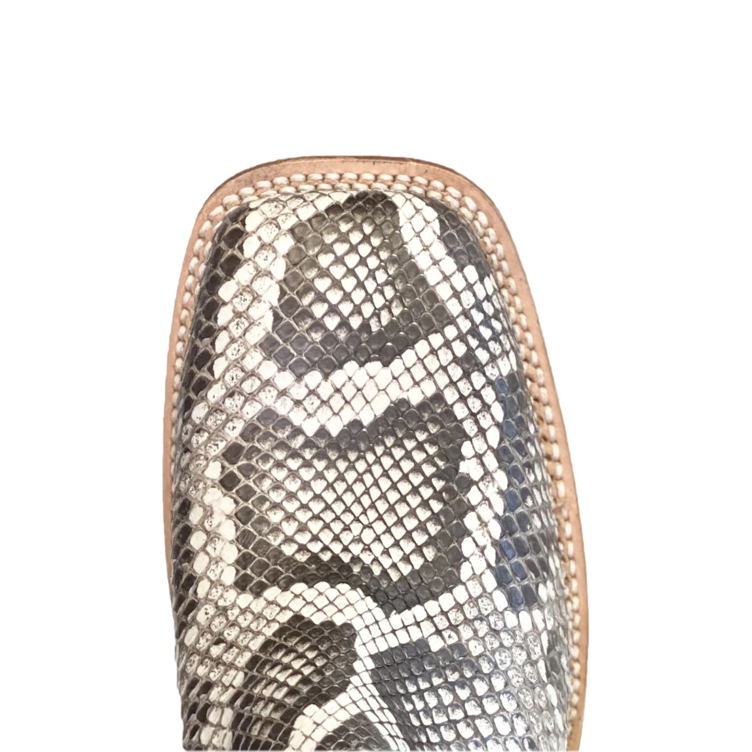 Cowtown Men's Natural Reticulas Python Square Toe Boots Q809 2 Cowtown Men's Natural Reticulas Python Square Toe Boots Q809 - Image 2