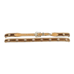 M&F Western Leather & Calf Hair With Conchos Hatband 0265044