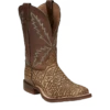 Tony Lama Men's Bowie Taupe Brown Elephant Print Leather Boots XT5103
