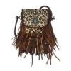 American Darling® Cheetah Cowhide Twist & Fringe Crossbody Purse ADBGM250C