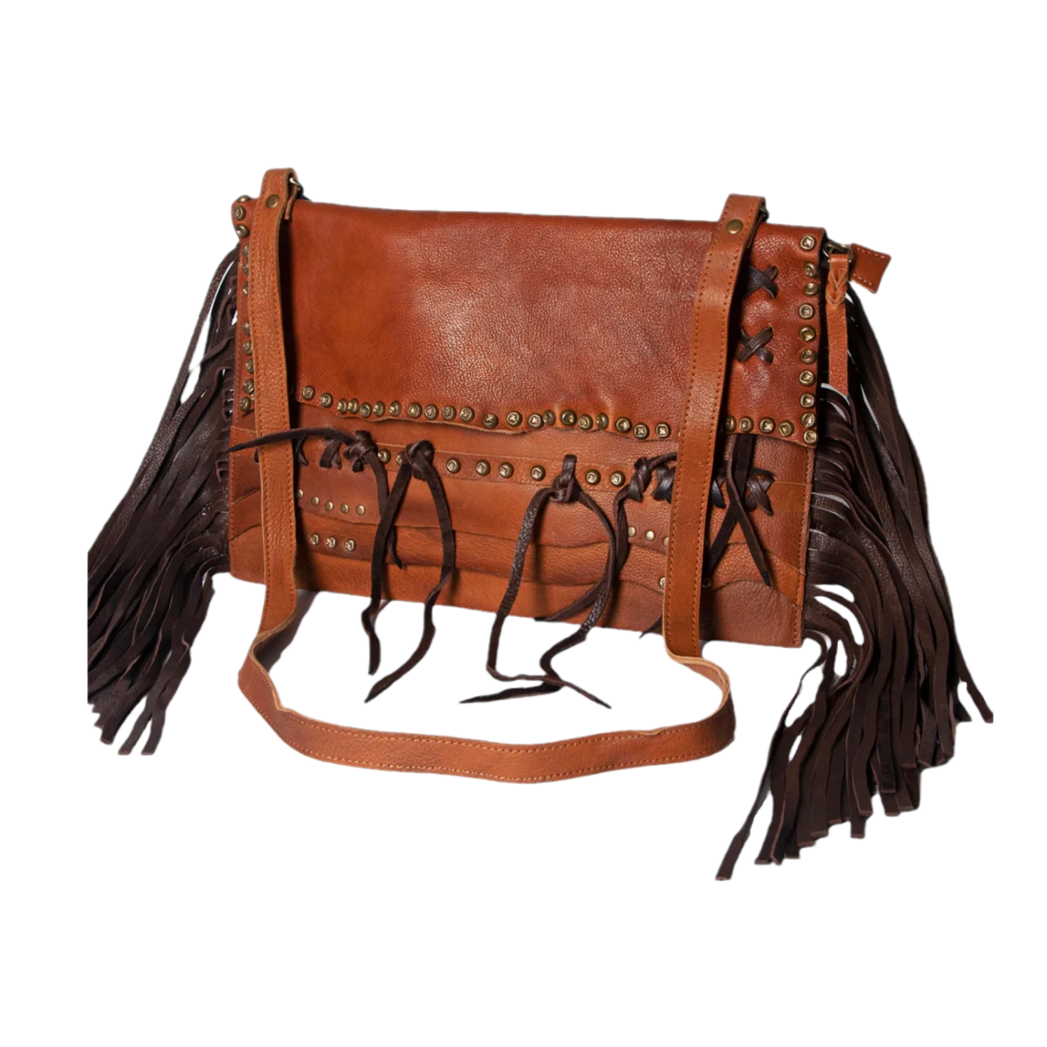 American Darling® Ladies Fringed Brown Leather Shoulder Bag ADBGM307A 1 American Darling® Ladies Fringed Brown Leather Shoulder Bag ADBGM307A