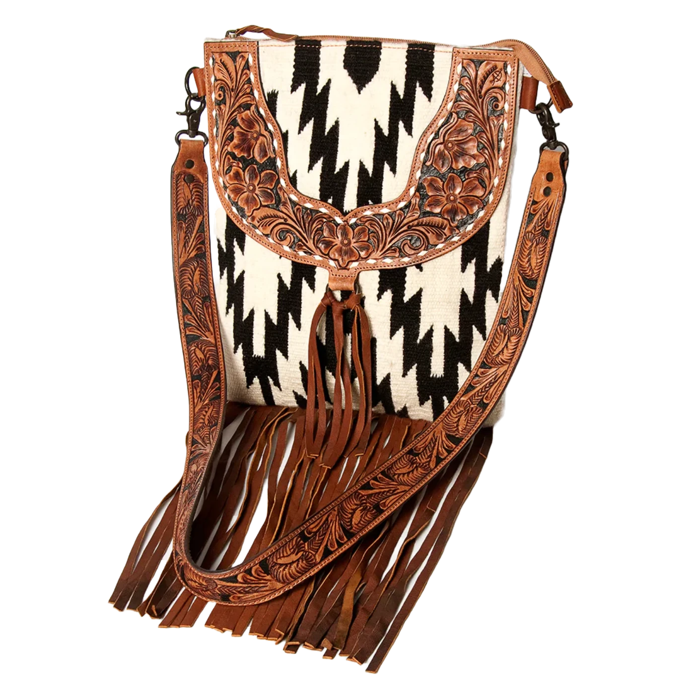 American Darling® Ladies Hand Weave Fringed Cream Handbag ADBGZ125H 1 American Darling® Ladies Hand Weave Fringed Cream Handbag ADBGZ125H