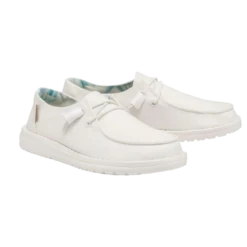 Hey DudeĀ® Ladies Wendy Classic Silk Moon White Shoes 121410211