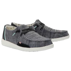 Hey Dude Ladies Wendy Sox Sparkling Black Shoes 121924957