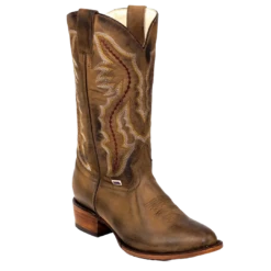 RockinLeather Men's Round Toe Distressed Brown Western Boots 1575