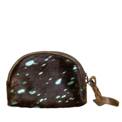 American Darling Brown And Turquoise Cowhide Pouch ADBG472ACTRQ