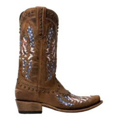 Lane Men's Old Glory Caramel Brown Patriotic Flag Boots MB0006D